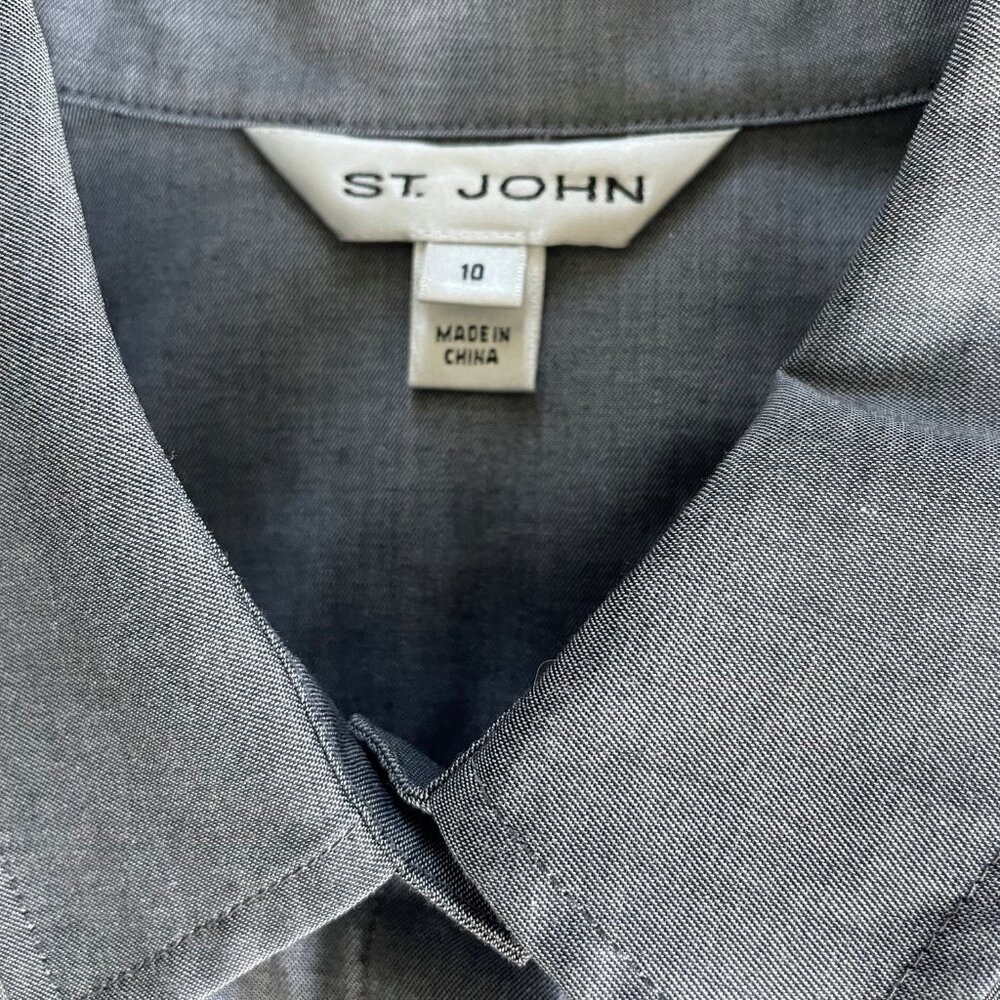 St. John Button Down Gray Blouse - image 2
